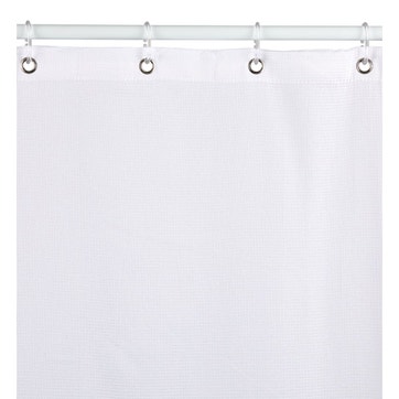 rideau de douche laredoute tissu blanc ligne de bain 